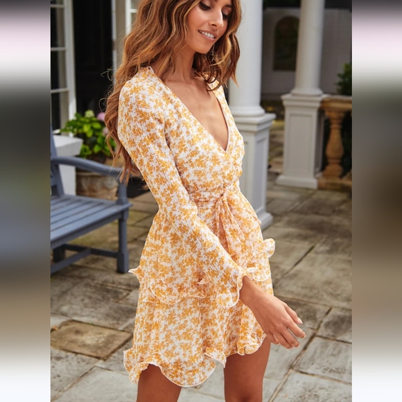 Saints + Secrets Floral Ruffled Mini Dress, Size S - Picture 5 of 16